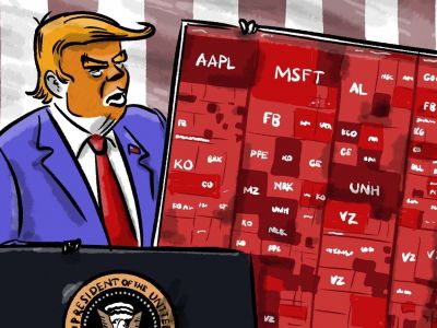 Карта тарифных войн: Трамп и обрушение американских акций. Карикатура: t.me/PetrenkoAndryi Карта тарифных войн: Трамп и обрушение американских акций. Карикатура: t.me/PetrenkoAndryi